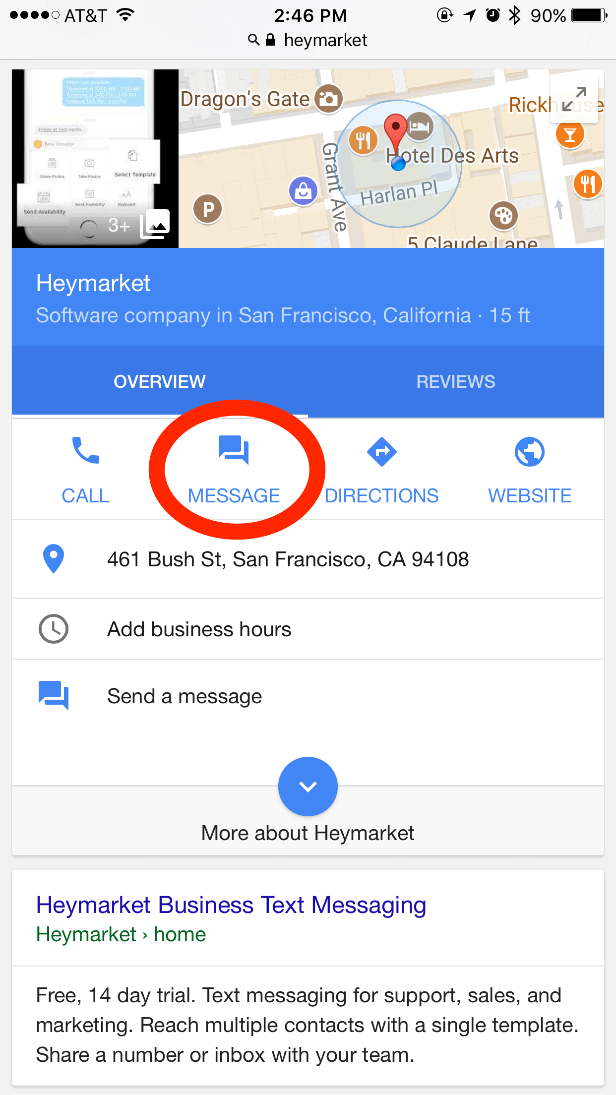 Receive SMS Messages from Google My Business Heymarket