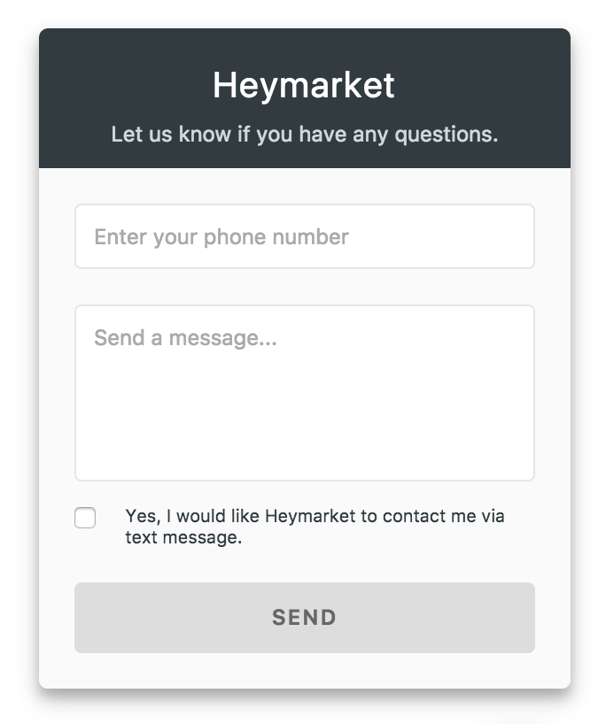 Heymarket Web Widget