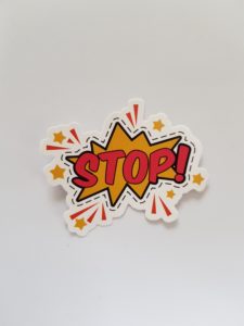Comic like illustration of 'Stop!' 