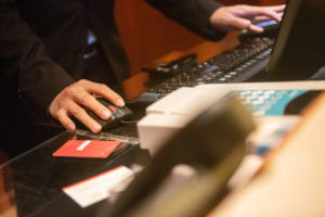 Hotel receptionist desk