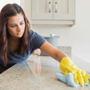 Cleaning person at work.