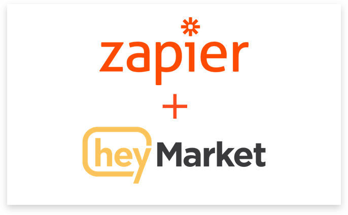 Zapier and Heymarket logos.