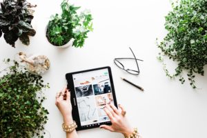 eCommerce web page on tablet.