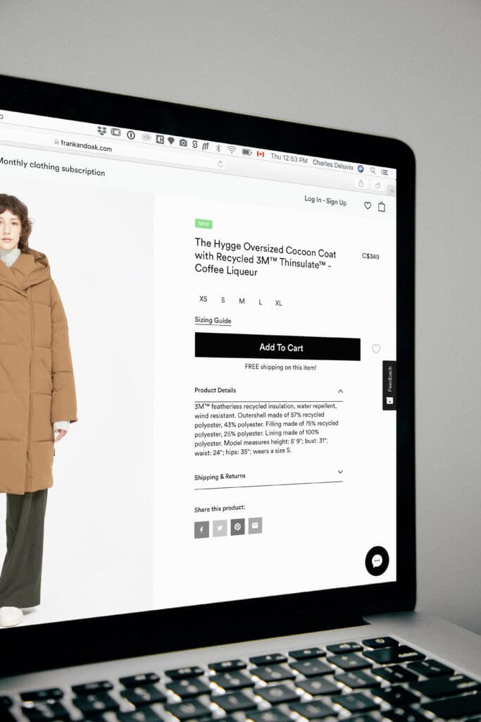 eCommerce product page.