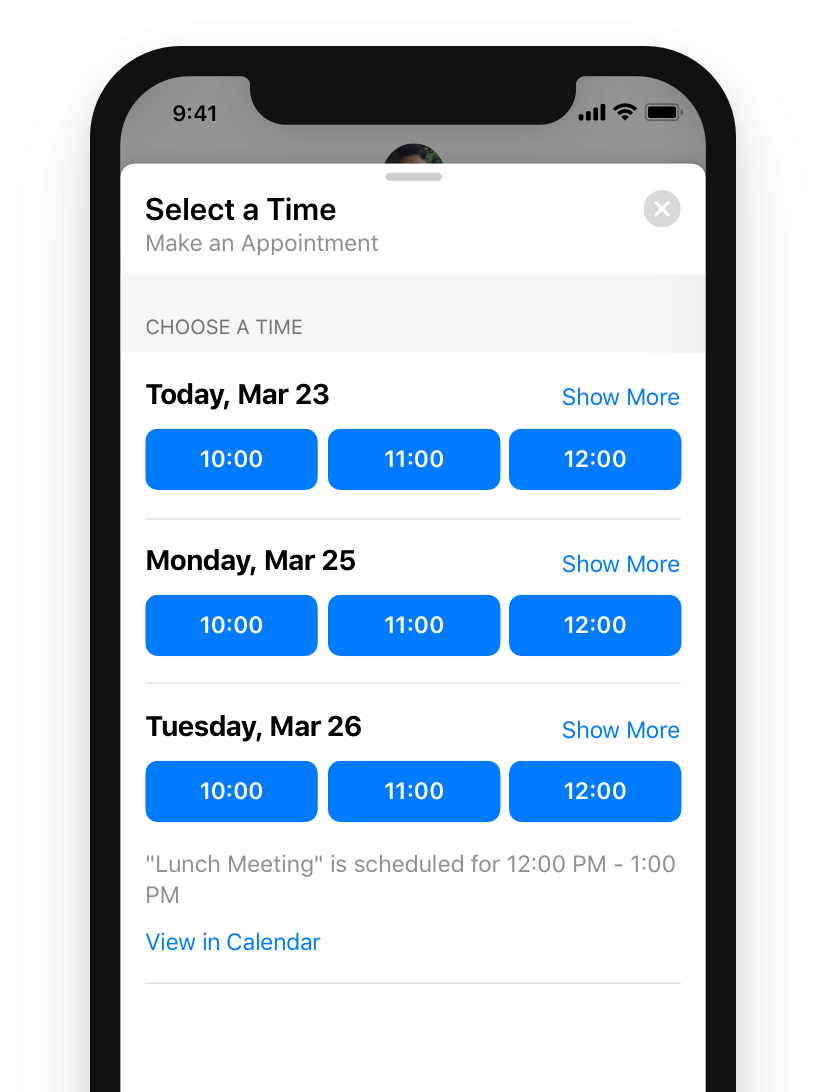 using apple business chat for scheduling