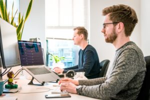 Business people working at desks