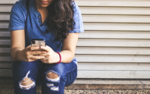 Person texting