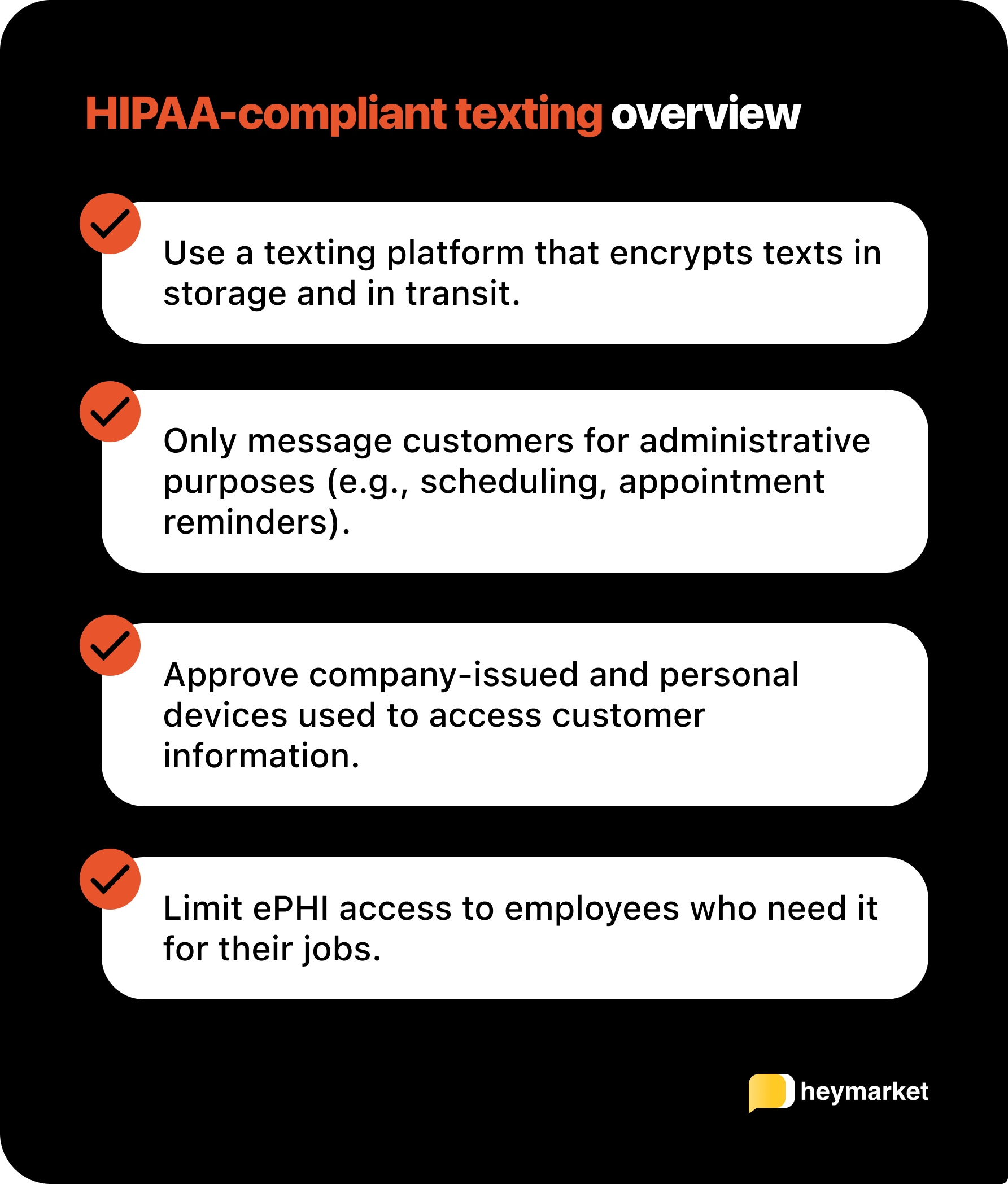 HIPAA compliant texting summary