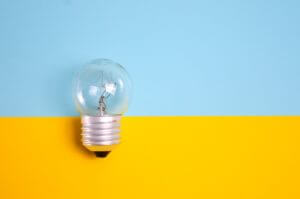 Lightbulb surrounded by color