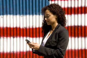 Staffer using campaign text messages to connect with voters