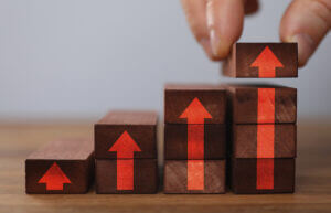 Blocks illustrating SMS strategy leveling up
