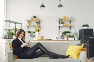 Woman engaging in conversational customer engagement conversation