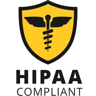 Icon with HIPAA symbol that says "HIPAA compliant"
