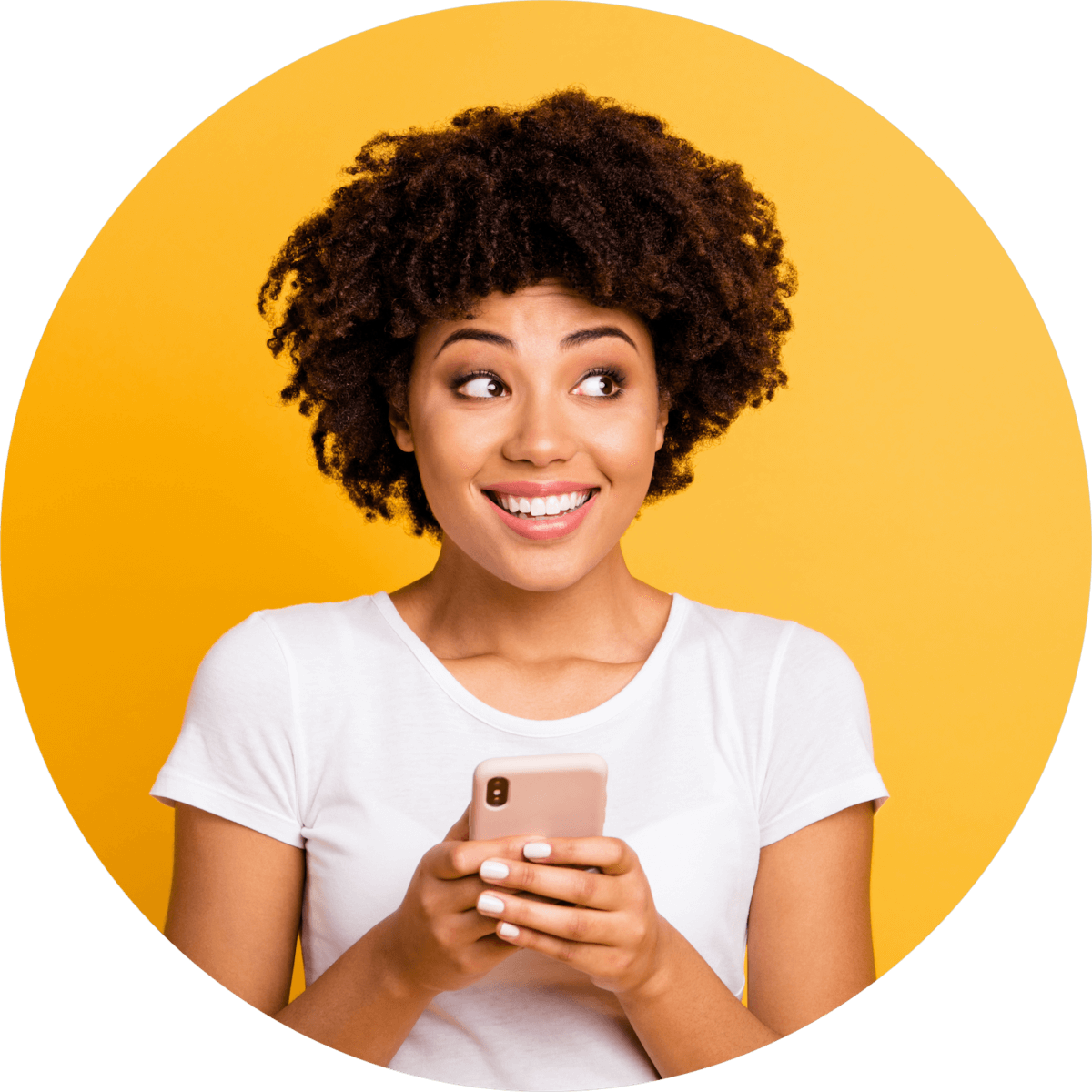 Woman texting.
