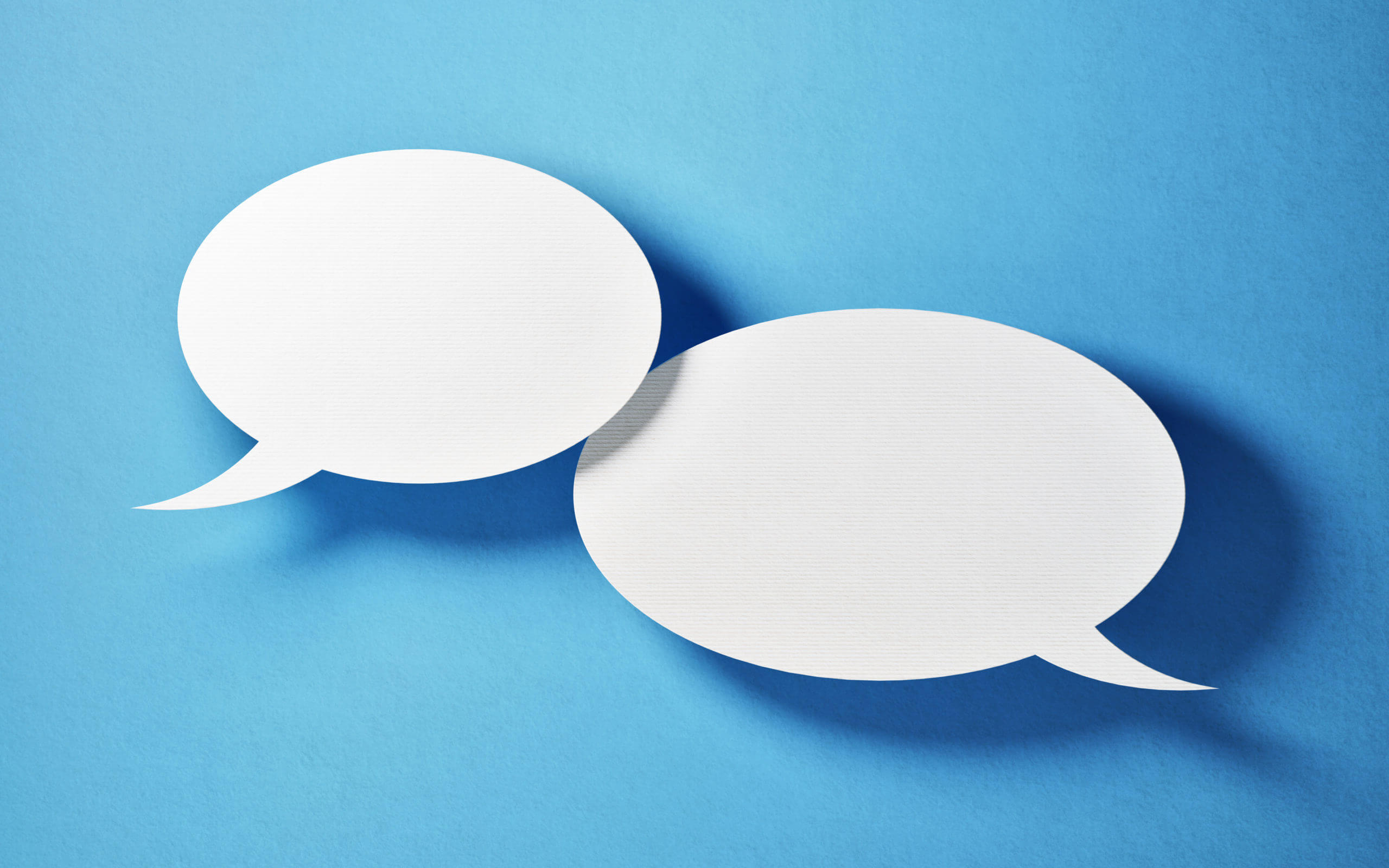 Blank speech bubbles.