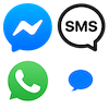 SMS marketing Icon showing omnichannel messaging logos