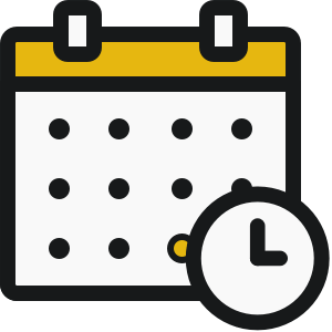 Icon showing calendar and timer