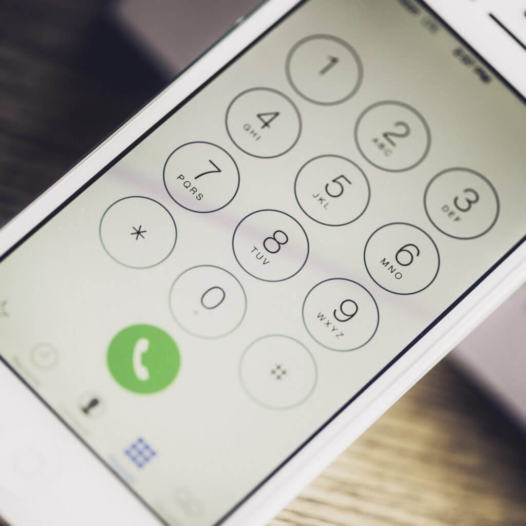 Close-up of phone screen to show sms security