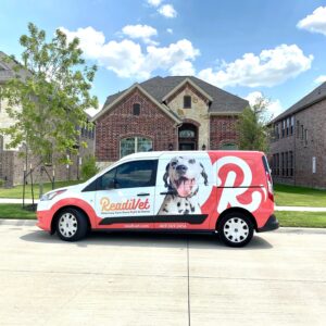 Readivet van outside of customer home