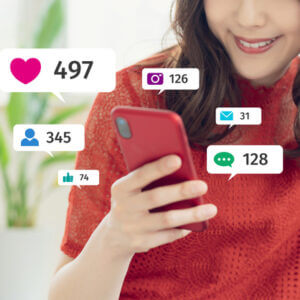Instagram Messaging user texting with SMS integration