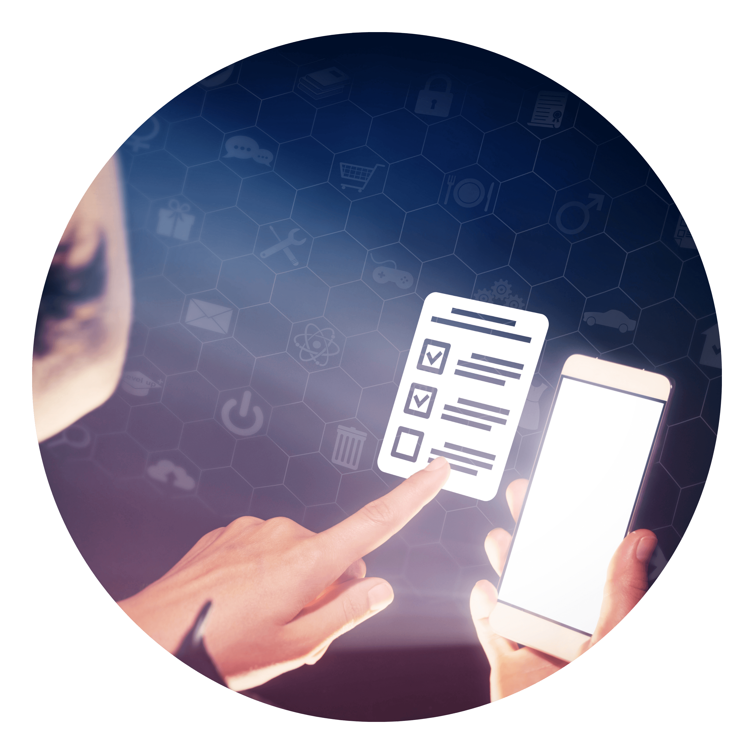 Close-up of hands texting on a compliant platform