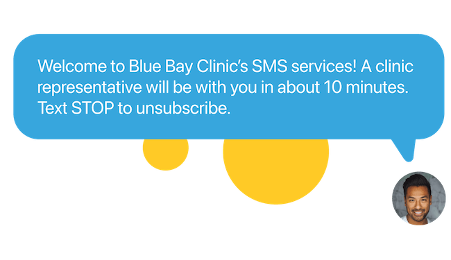 Example of an automatic response text from a healthcare provider