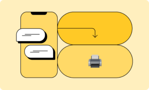 "How to print out text messages" illustration