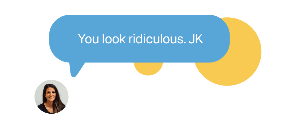JK being used in a text message