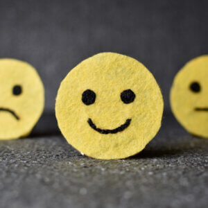Smiley faces for customer feedback ratings