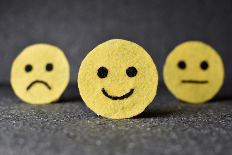 Customer survey smiley face icons