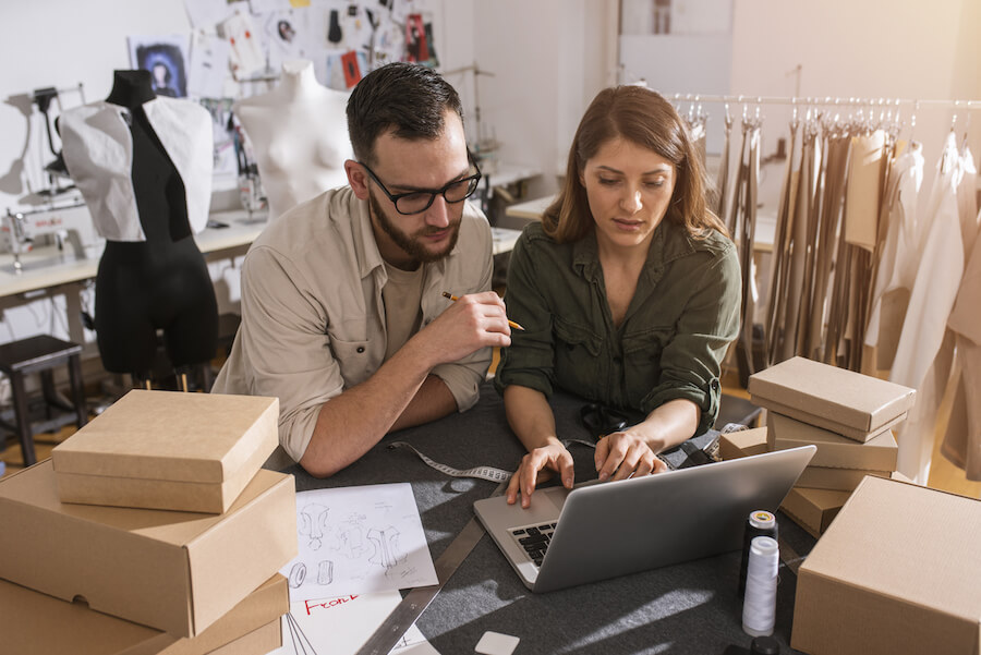 Shop owners at an eCommerce company dealing with customer issues