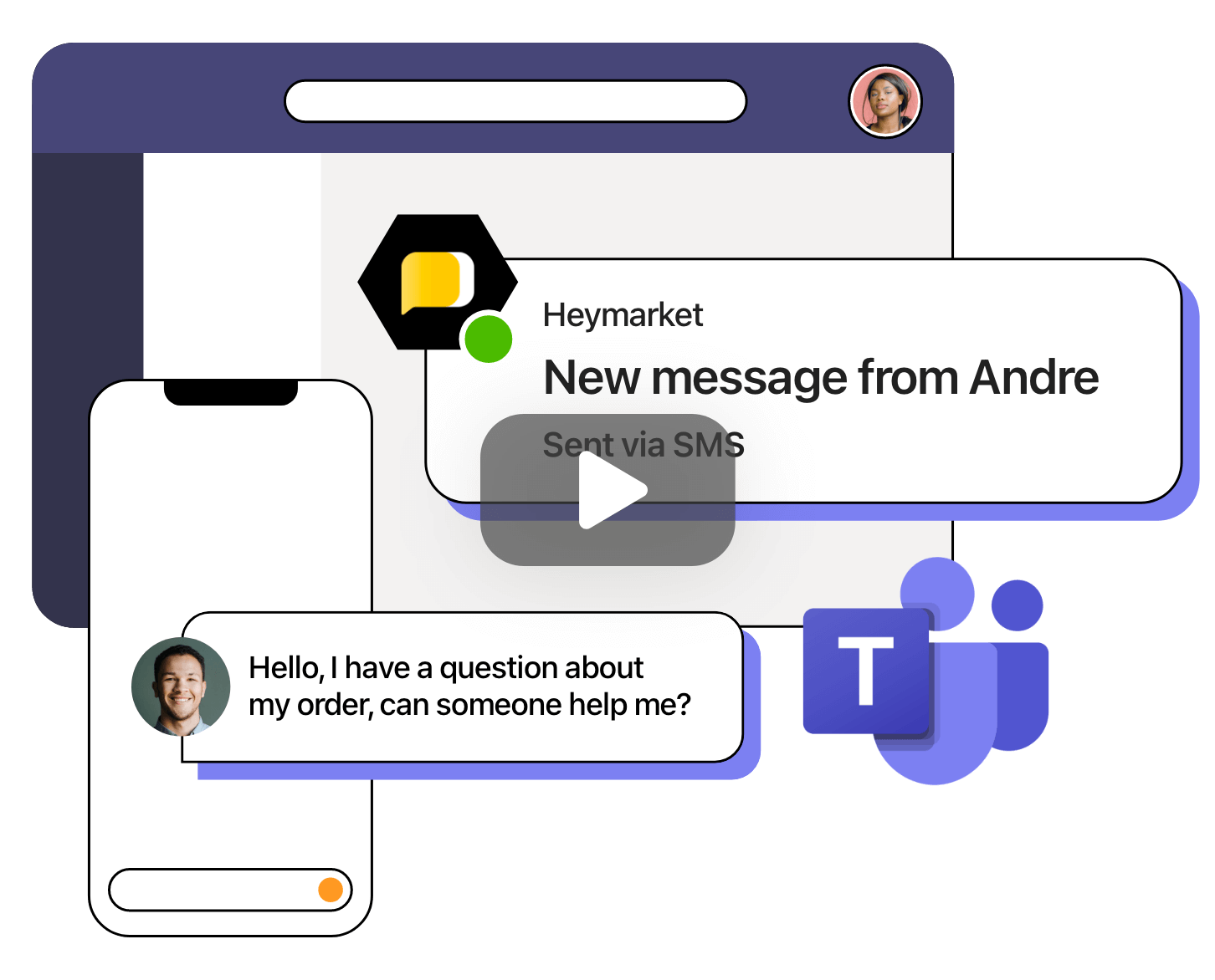 Texting through Microsoft Teams