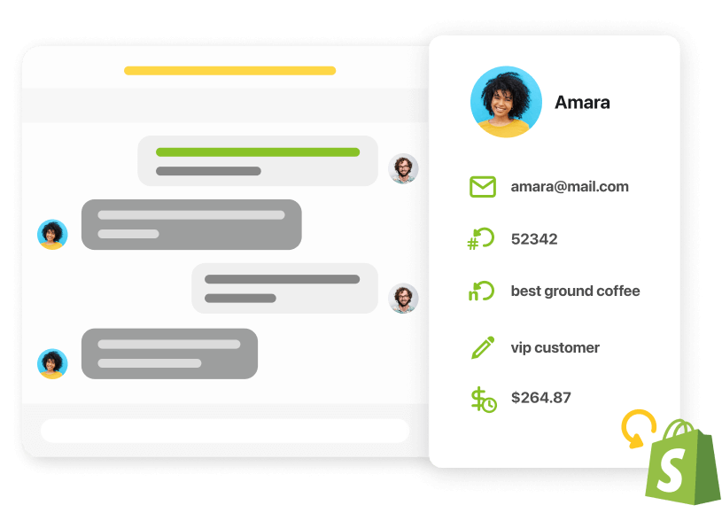 Illustration of customers details from Shopify in Heymarket