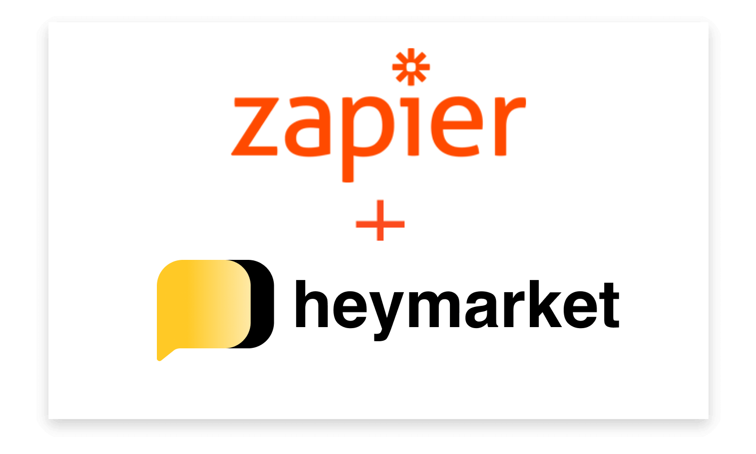Zapier and Heymarket logos.