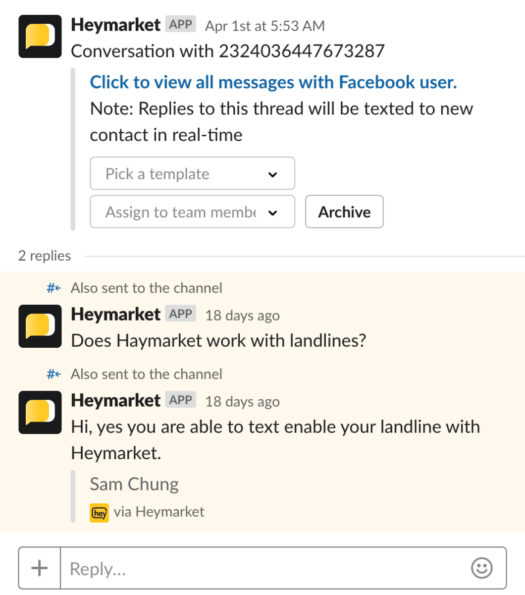 Facebook messages in Slack