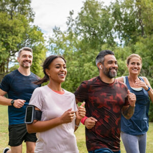 Group of GenXers jogging