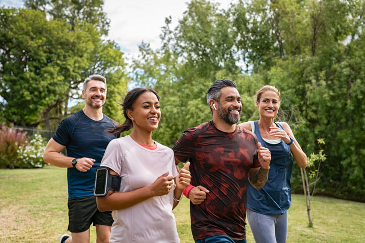 Group of GenXers jogging