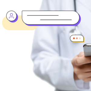 A healthcare provider using a tablet
