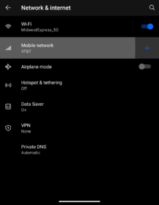Select mobile network on Android