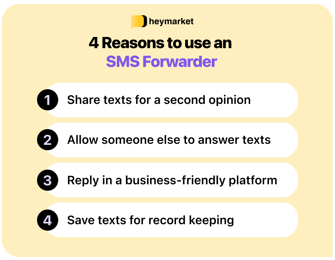 List of reasons to use an SMS forwarder