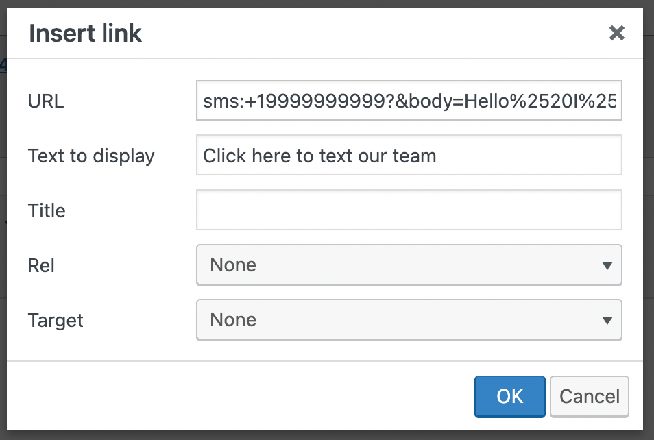 How to create HTML SMS links in WordPress 