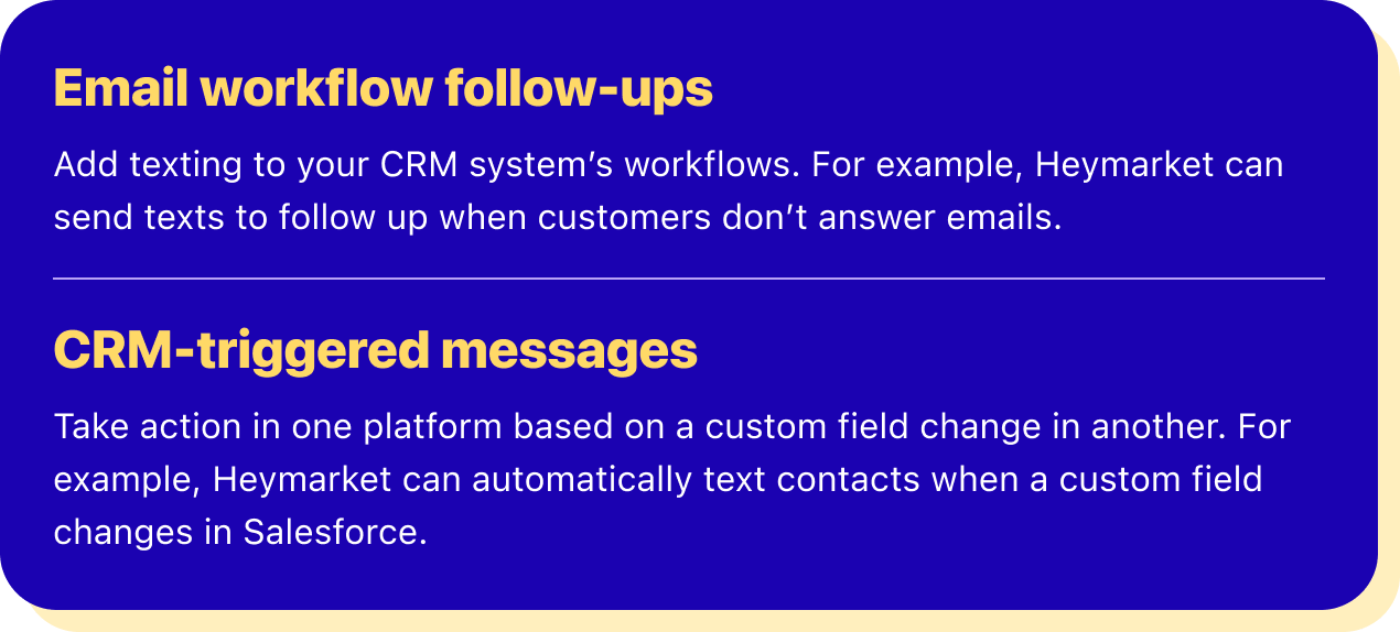 Automated text messaging workflow
