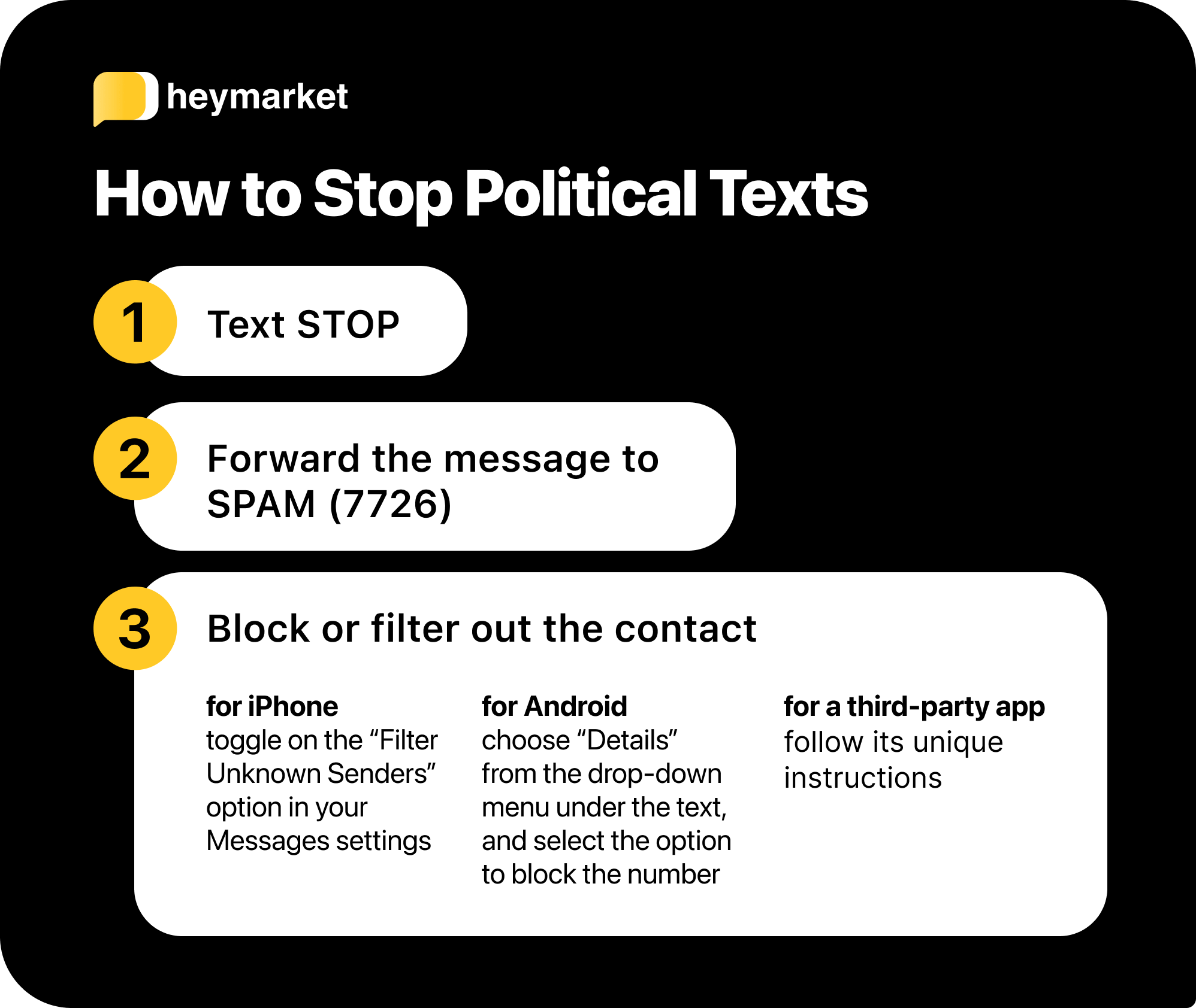 How to stop political texts