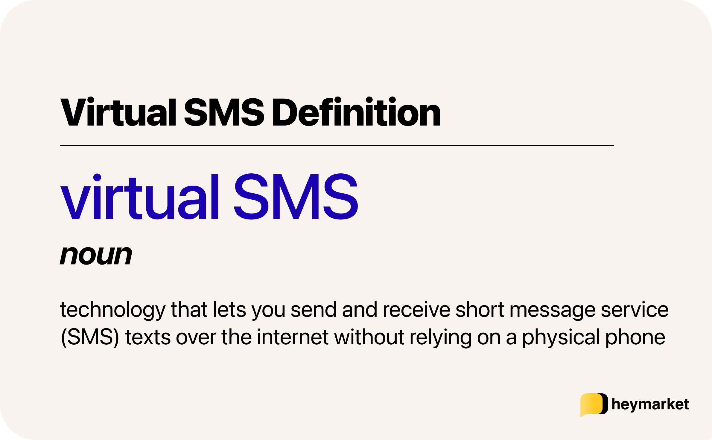 Virtual SMS: technology that lets you send and receive SMS texts over the internet without relying on a physical phone