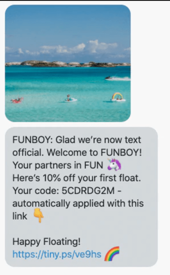 Funboy welcome message