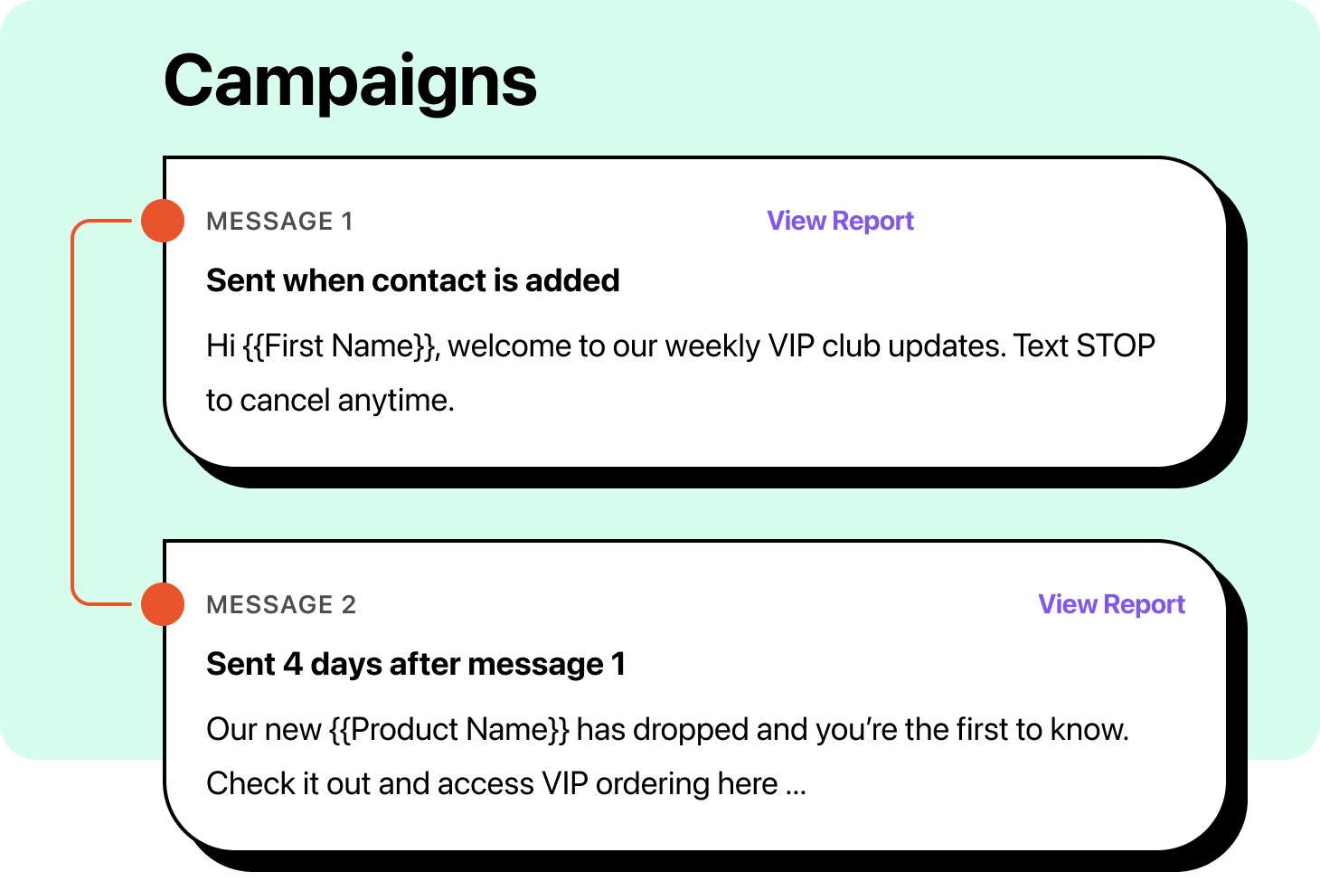 Sending a campaign text message from Heymarket