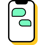 Icon of phone with chat