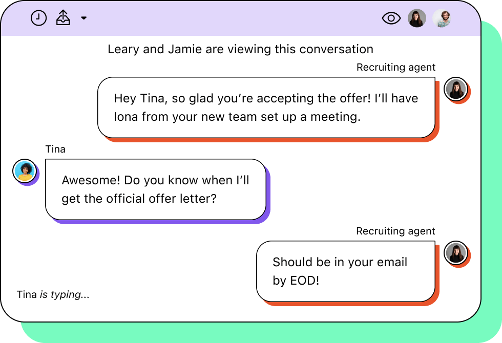 Recruiting SMS conversation