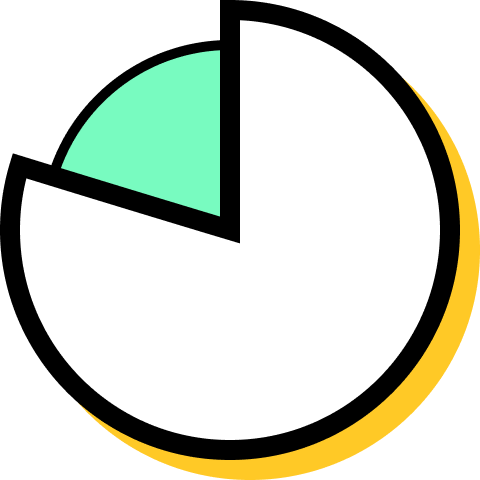Pie chart shaped icon