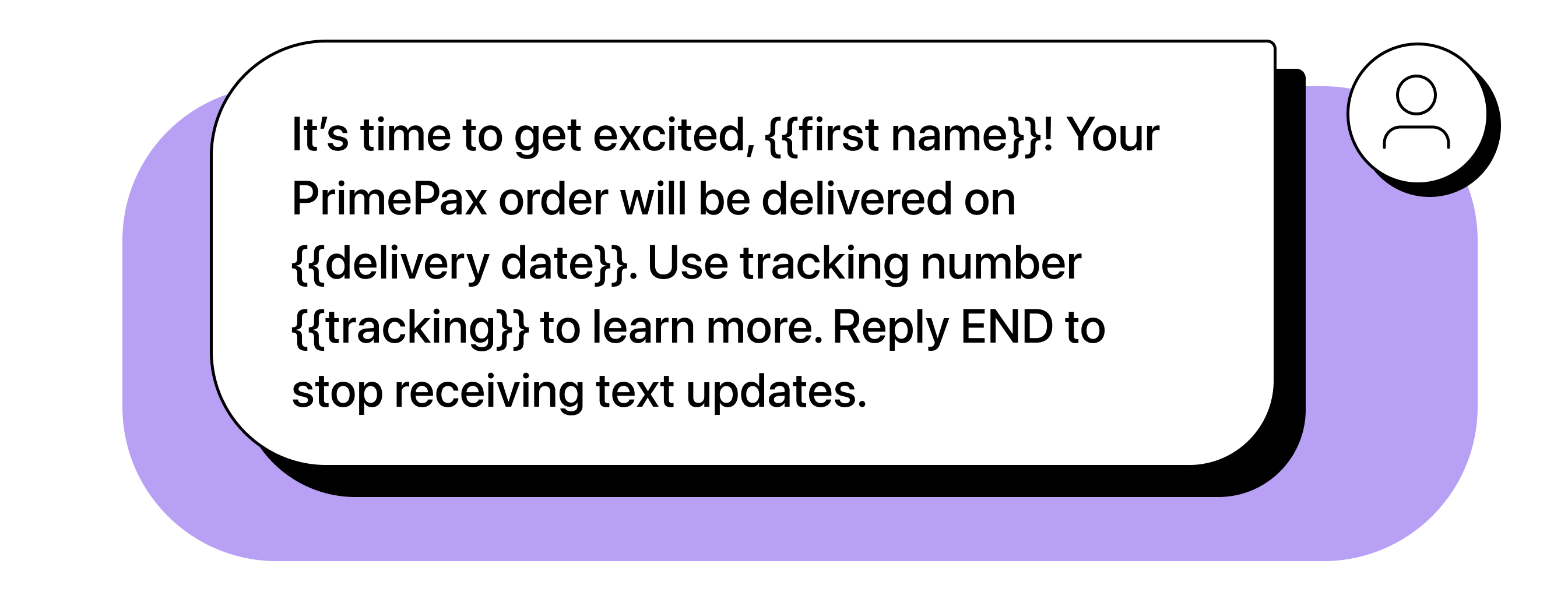 SMS template for a shipping notification